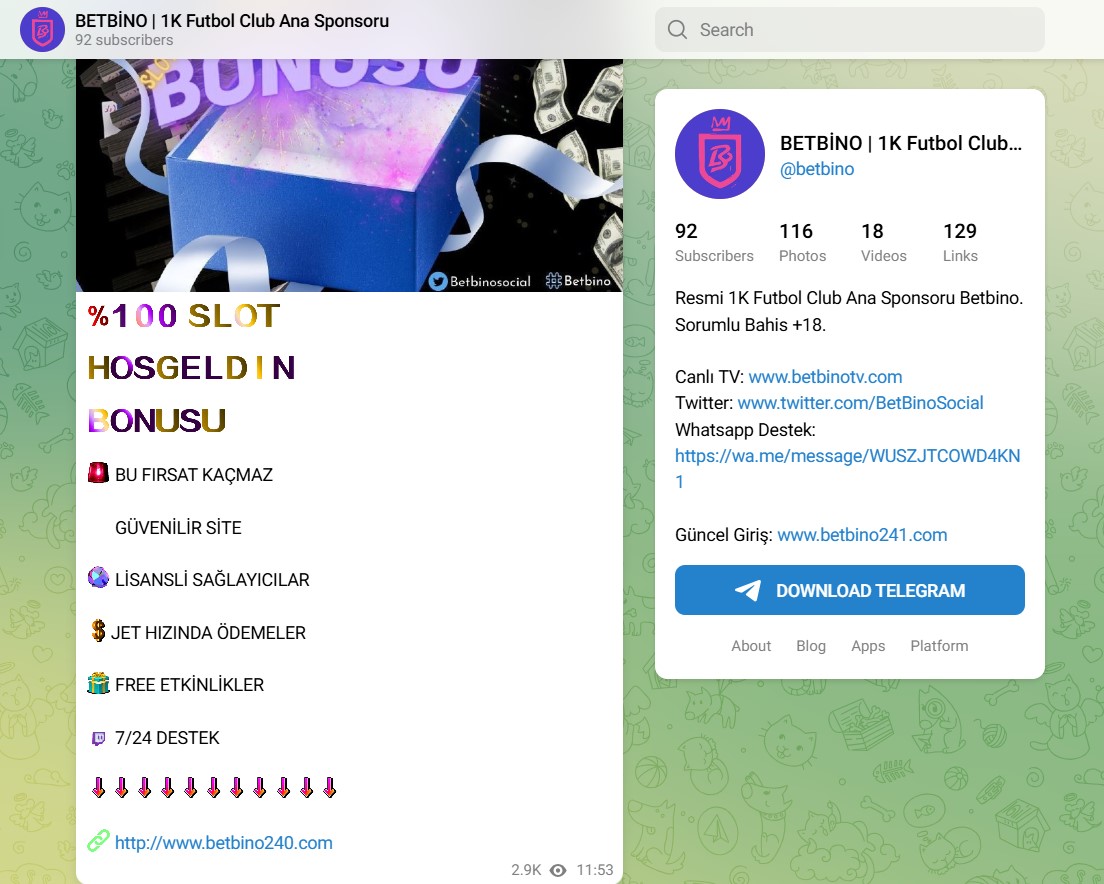 Betbino Telegram